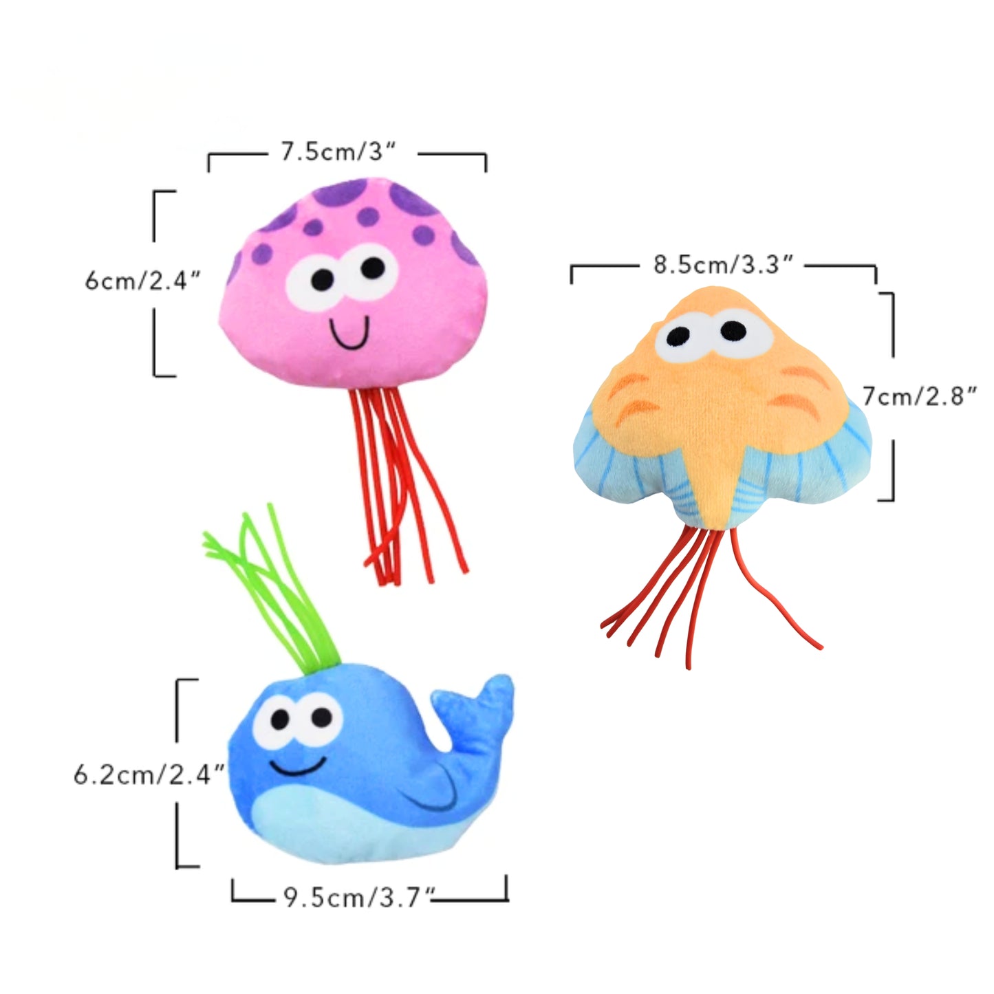 Interactive Catnip Toys for Indoor and Outdoor Cats Set of 6 Soft and Durable Stuffed Sea Animal Plush Toys, Crinkle Sound Cat Kicker Toys, Perfect for Promoting Kitten Exercise and Ideal Gifts for Cat Lovers